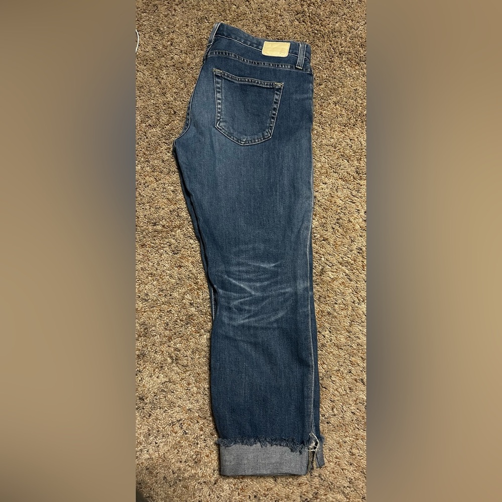 Ag Adriano Goldschmied Blue Ankle Cropped Jeans